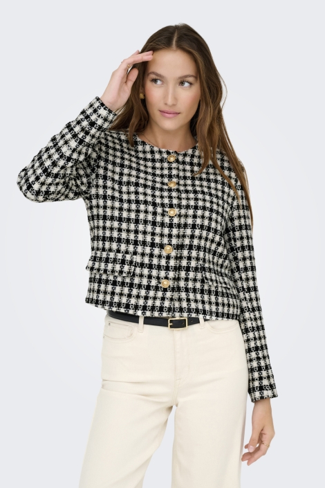 Jacqueline de Yong zwarte dames vest | Close up