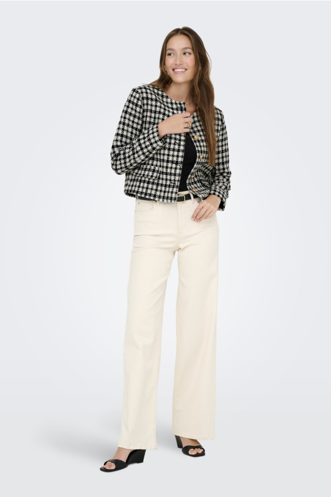 Jacqueline de Yong zwarte dames vest | Model