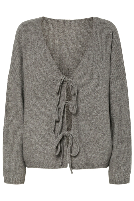 Pieces grijze dames vest | Vooraanzicht