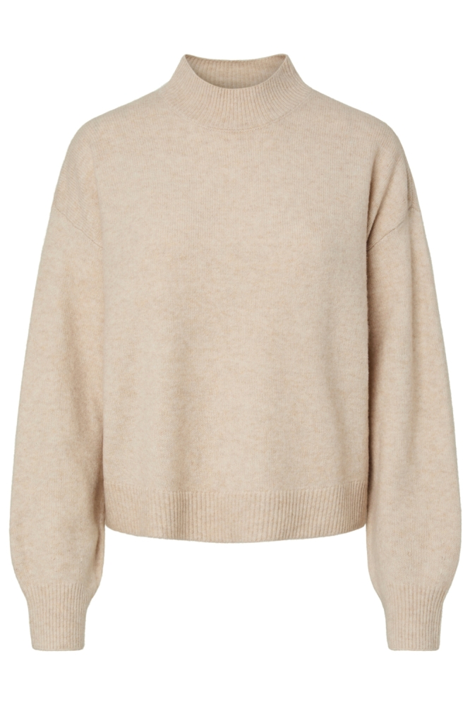 Pieces beige dames trui | Vooraanzicht