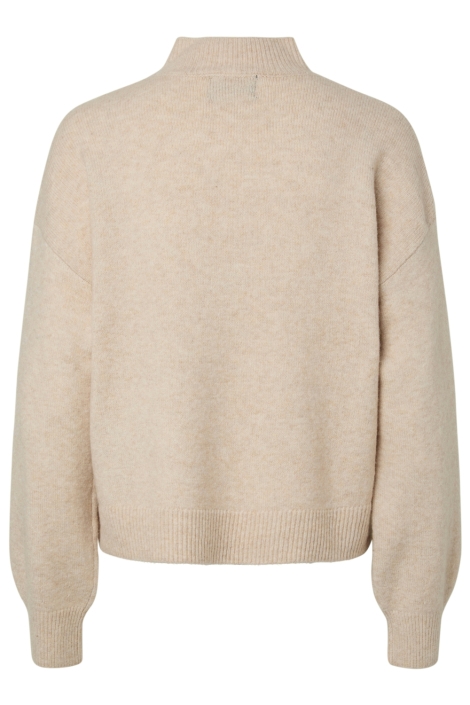 Pieces beige dames trui | Achteraanzicht