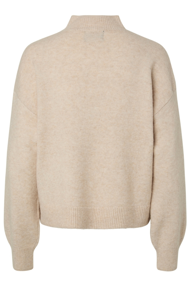 Pieces beige dames trui | Achteraanzicht