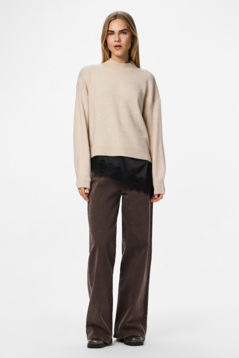 Pieces beige dames trui | Model