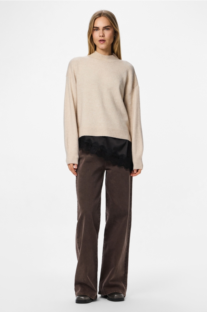 Pieces beige dames trui | Model