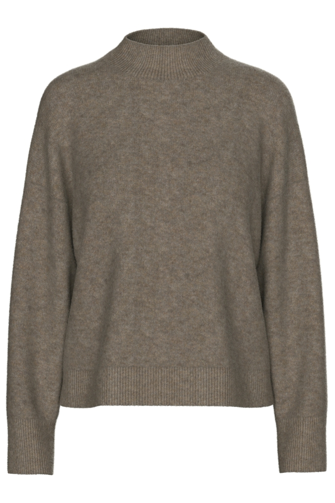 Pieces bruine dames trui | Vooraanzicht