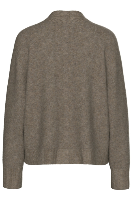 Pieces bruine dames trui | Achteraanzicht