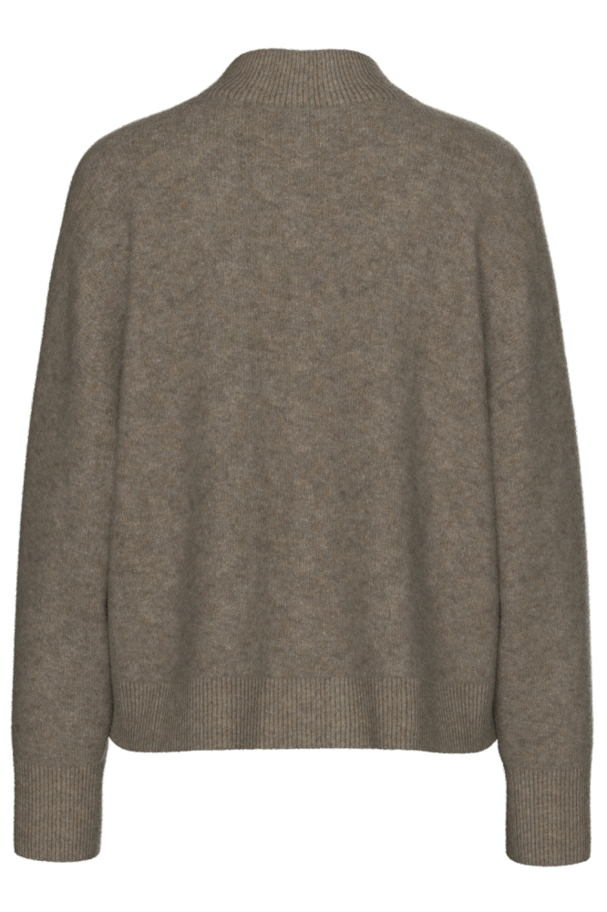 Pieces bruine dames trui | Achteraanzicht