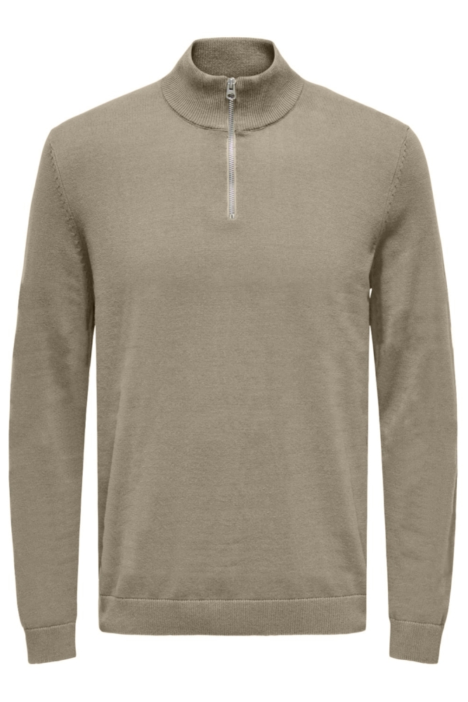 Only & Sons camel heren trui | Vooraanzicht