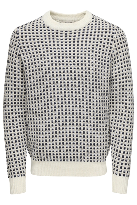 Only & Sons beige heren trui | Vooraanzicht