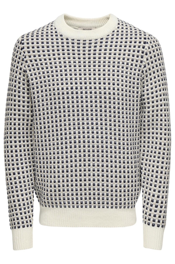 Only & Sons beige heren trui | Vooraanzicht