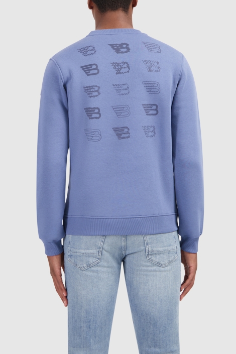 Ballin blauwe heren sweater | Model achteraanzicht