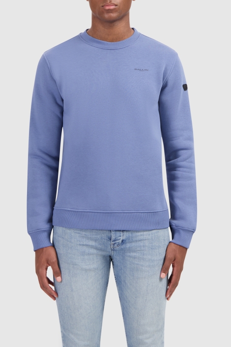 Ballin blauwe heren sweater | Model vooraanzicht