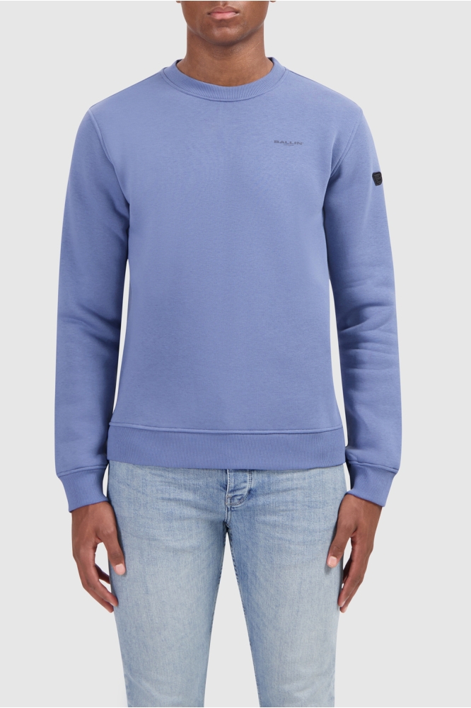 Ballin blauwe heren sweater | Model vooraanzicht