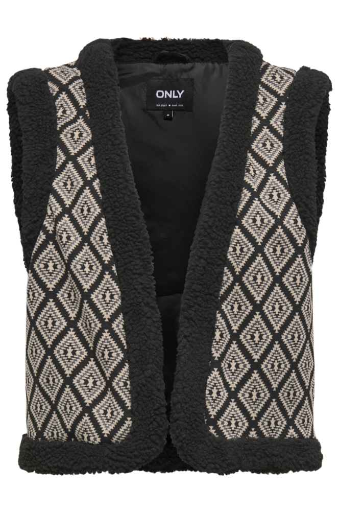 Only zwarte dames gilet | Vooraanzicht