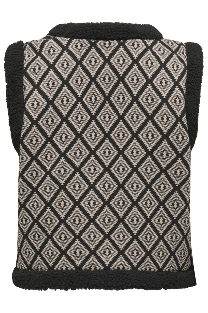 Only zwarte dames gilet | Achteraanzicht