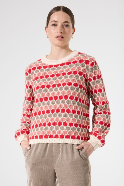 Garcia beige dames trui | Model vooraanzicht