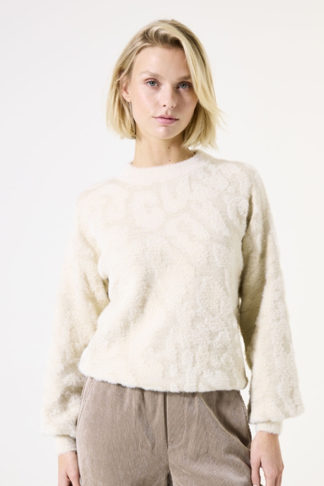 Garcia beige dames trui | Model vooraanzicht