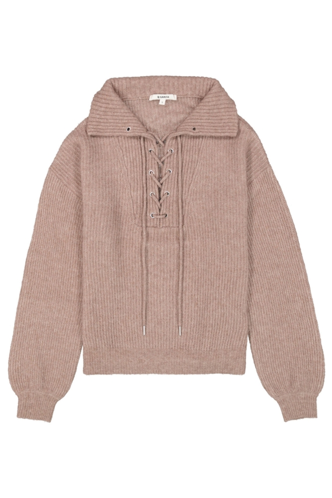Garcia taupe dames trui | Vooraanzicht