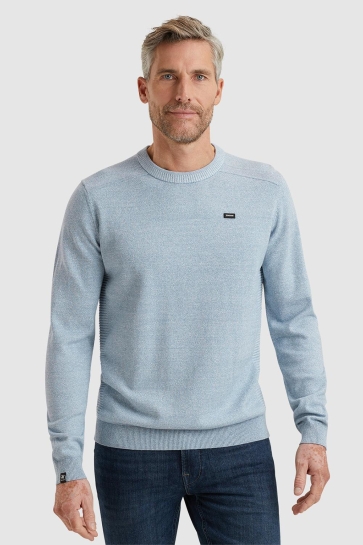 Vanguard crewneck cotton linen blend Blauw