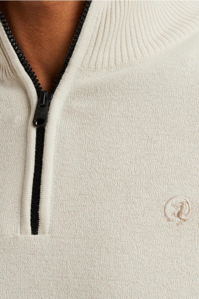 Cast Iron ecru heren trui | Close up