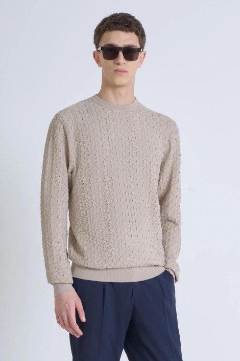 Antony Morato beige heren trui | Vooraanzicht