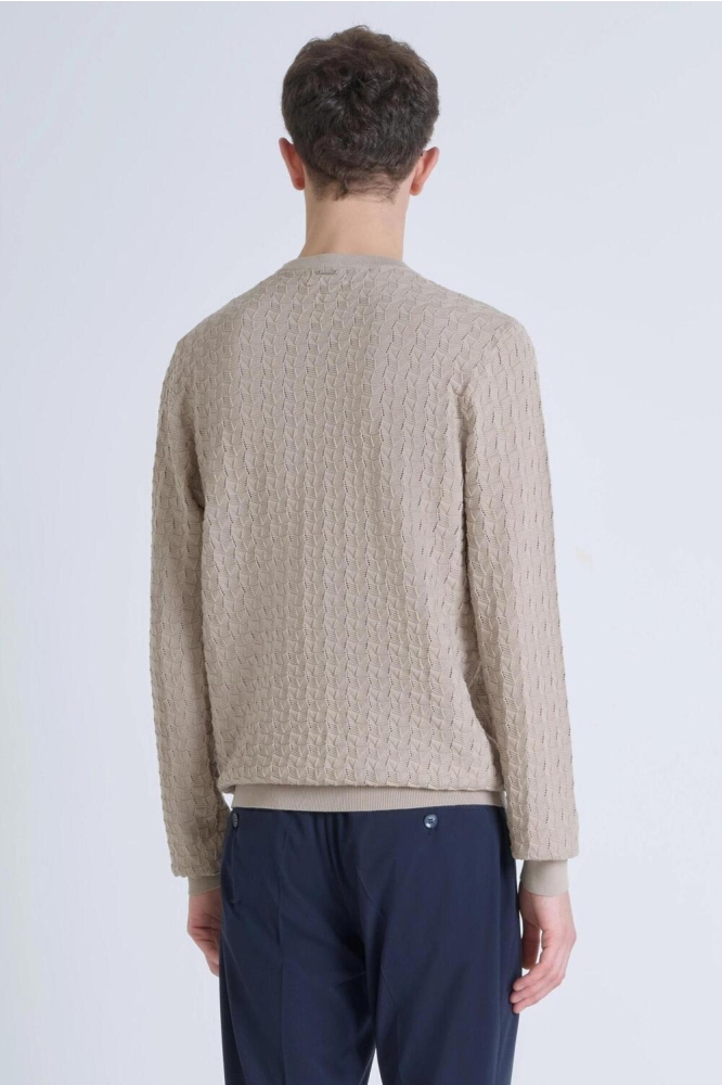 Antony Morato beige heren trui | Achteraanzicht