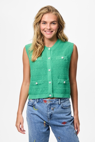 Pieces PCJENA SL O-NECK KNIT VEST BC 17159479 WINTER GREEN