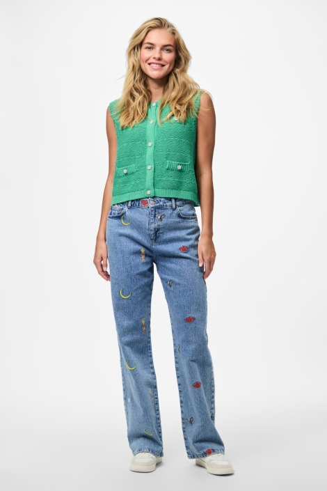 Pieces groene dames gilet | Model