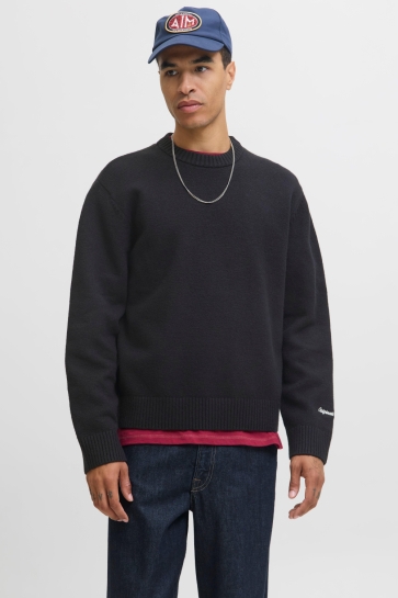 Jack & Jones Trui JORNORREBRO KNIT CREW NECK SN 12282728 BLACK