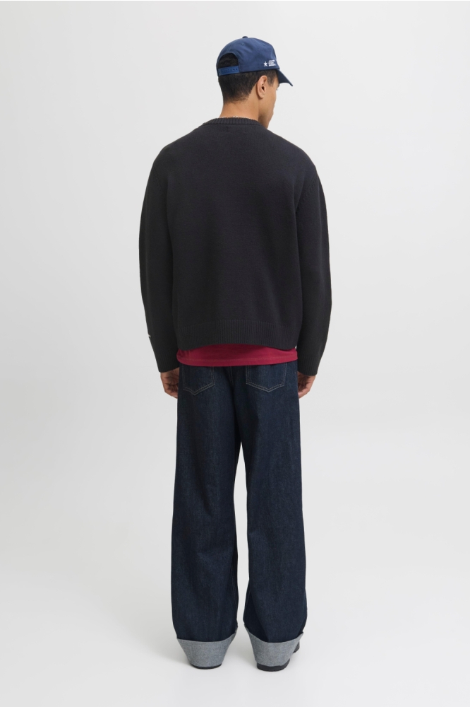 Jack & Jones zwarte heren trui | Model achteraanzicht