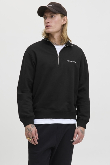 Jack & Jones Trui JORNORREBRO EMB SWEAT HIGH NECK SN 12282899 BLACK
