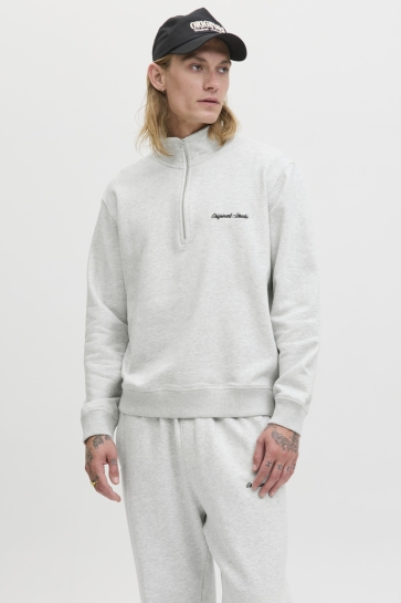 Jack & Jones Trui JORNORREBRO EMB SWEAT HIGH NECK SN 12282899 White Melange