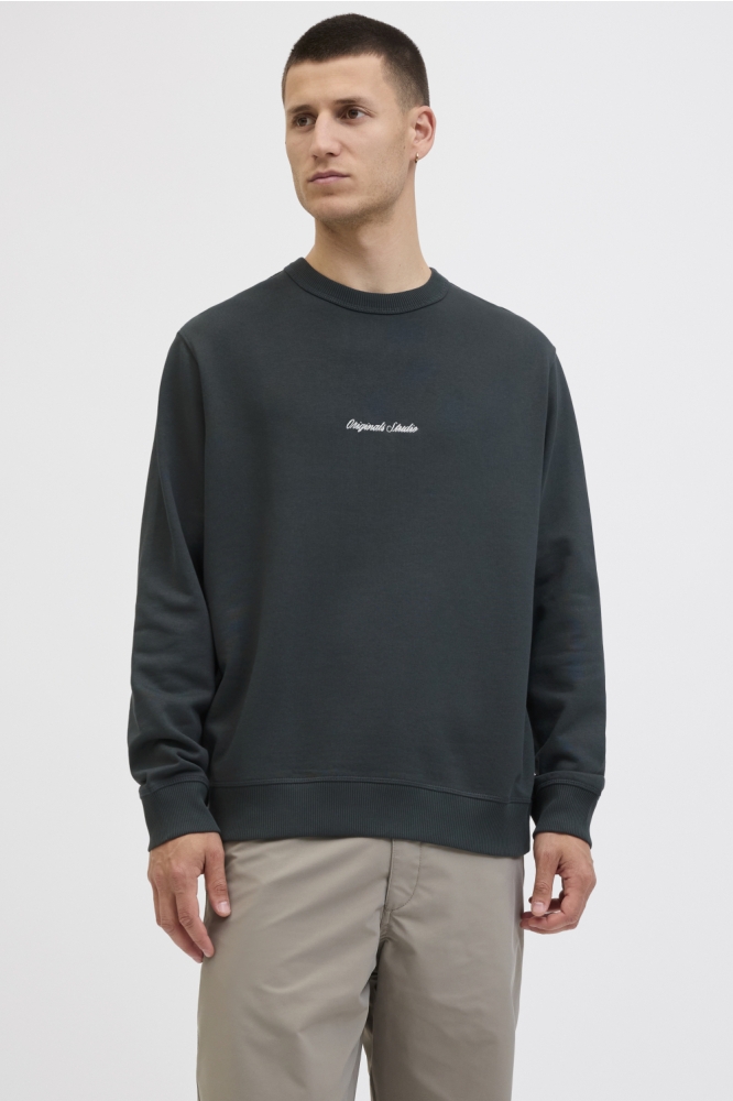 Jack & Jones groene heren sweater | Model vooraanzicht
