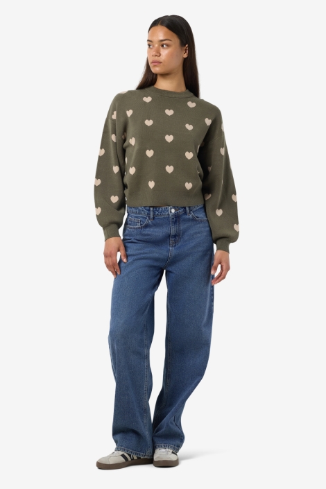 Noisy may groene dames trui | Model