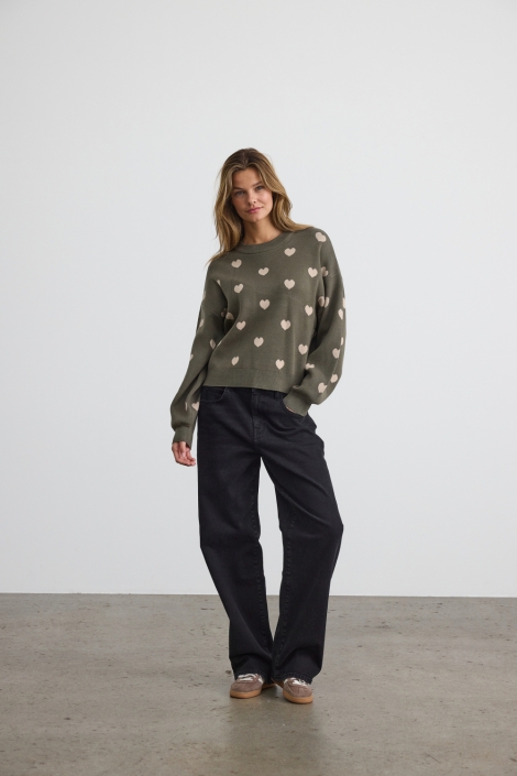 Noisy may groene dames trui | Model