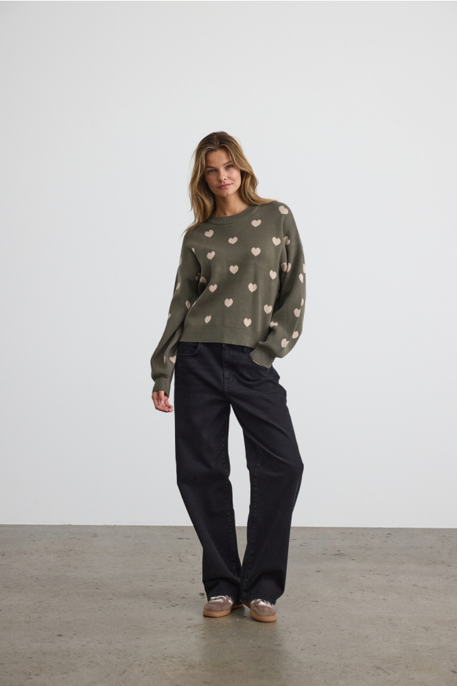 Noisy may groene dames trui | Model