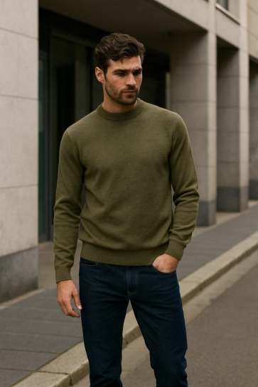 Jack & Jones Trui JPRBLAMILANO STITCH KNIT CREW NECK 12259666 Stone Gray/ Melange