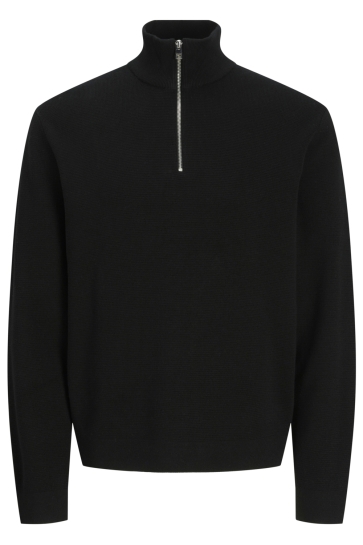 Jack & Jones Trui JPRBLAMILANO STITCH KNIT HALF ZIP S 12259664 BLACK