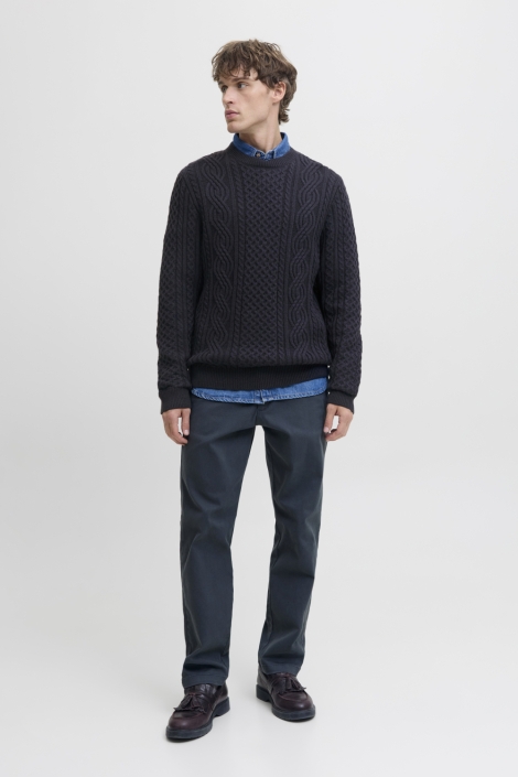 Jack & Jones blauwe heren trui | Model vooraanzicht