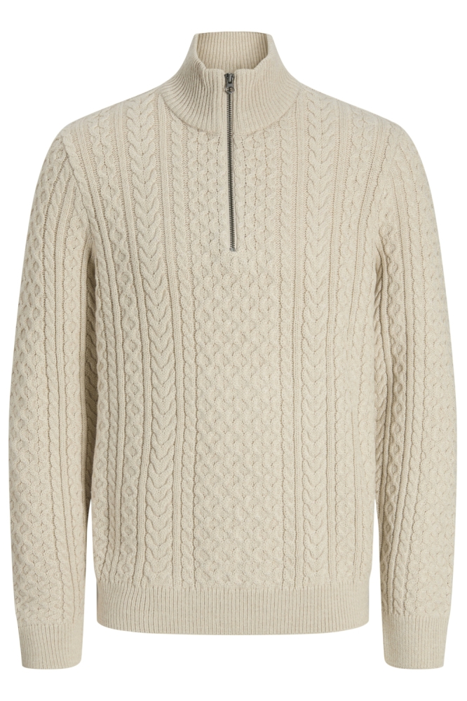 Jack & Jones beige heren trui | Vooraanzicht
