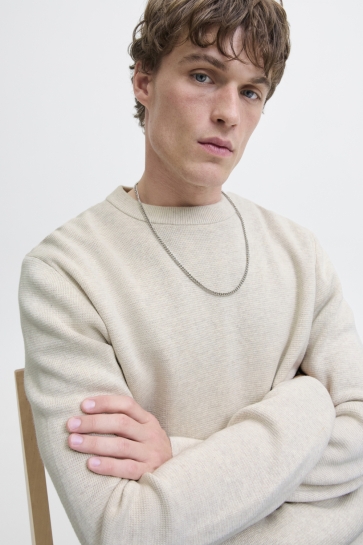 Jack & Jones jprblamilano stitch knit crew neck Beige