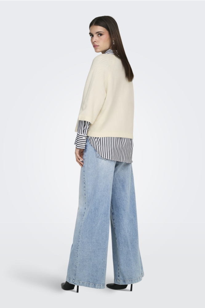 Only beige dames trui | Model achteraanzicht