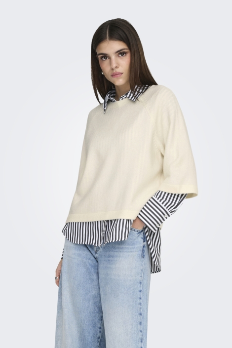 Only beige dames trui | Model zijaanzicht