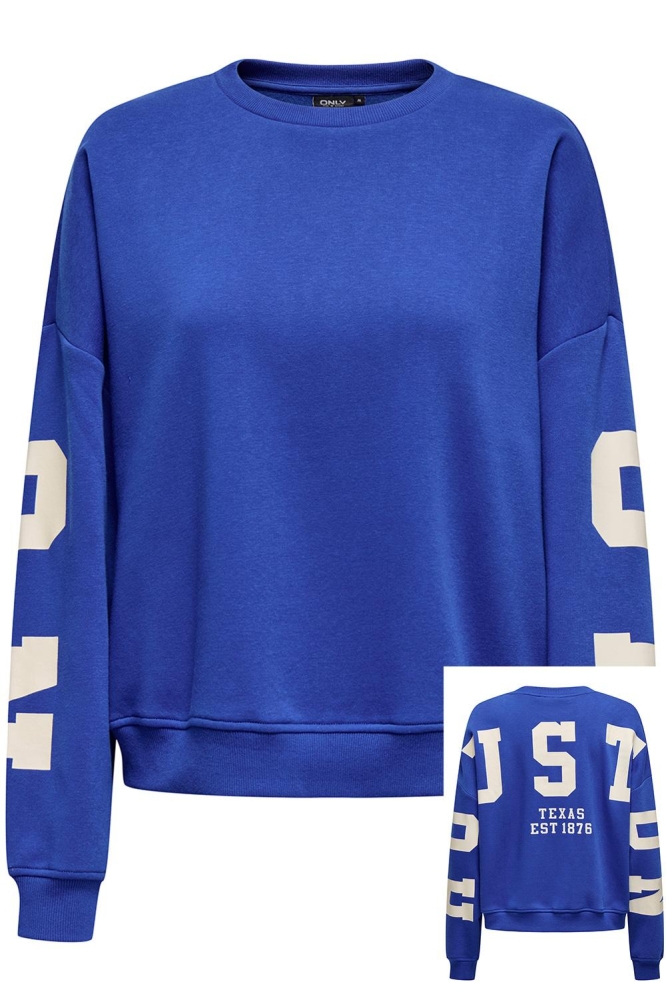 Only blauwe dames sweater | Vooraanzicht