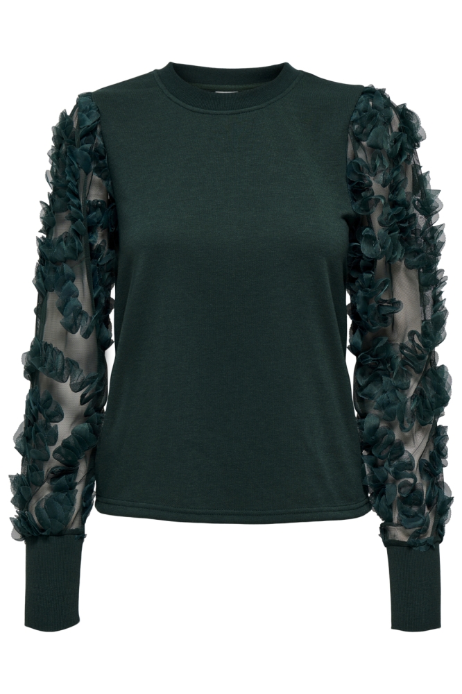 Jacqueline de Yong groene dames sweater | Vooraanzicht