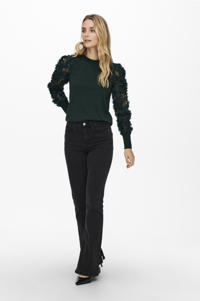 Jacqueline de Yong groene dames sweater | Model
