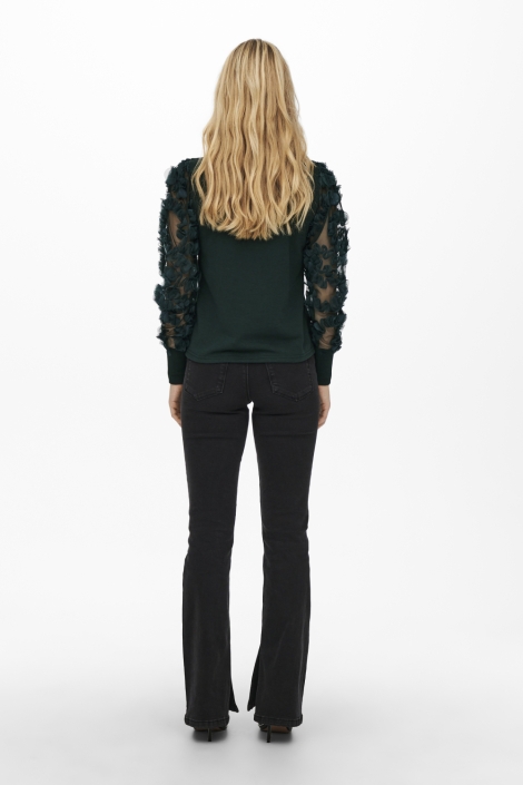 Jacqueline de Yong groene dames sweater | Model