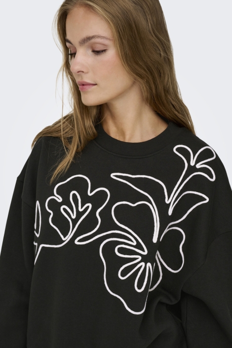 Jacqueline de Yong zwarte dames sweater | Close up