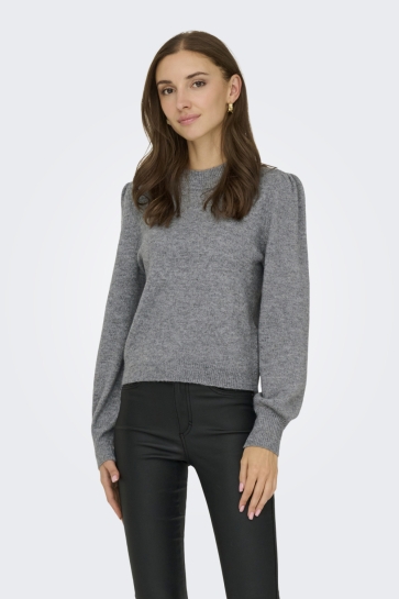 Jacqueline de Yong JDYRUE LIFE L/S PULLOVER KNT NOOS 15216638 MEDIUM GREY MELANGE