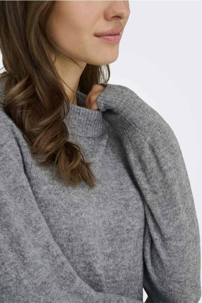 Jacqueline de Yong grijze dames trui | Close up